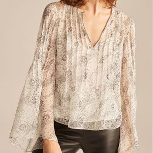 NWT Rebecca Taylor Forget Me Not Fleur Silk Pintuck Blouse